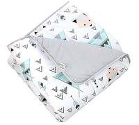 TupTam Tappeto gioco neonato 120x120 cm - Imbottito, morbido, cotone, Grigio/Volpe/Menta
