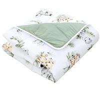 TupTam Tappeto gioco neonato 120x120 cm - Imbottito, morbido, cotone, Safari/Leone/Marrone/Foglie/Verde