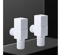 Tuqiu Valvola ad Angolo Valvola di Controllo dell'Acqua Valvola ad Angolo Bianca Valvola dell'Acqua del Rubinetto del Bagno 1/2 * 1/2 Valvole ad Angolo Nero in Acciaio Inossidabile 1 Pz(White 2pcs)