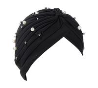Turbante Cappelli per le Donne Perline Pre Legato Nodo Caps Volant Chemo Beanies Copricapo per il Cancro Copertura dei Capelli