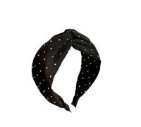 Turbante estivo da donna alla moda a tesa larga con cristalli annodati accessori per capelli