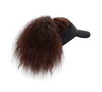 Turbante estivo da donna, extension di capelli sintetici, parrucca da baseball con capelli attaccati, ricci crespi regolabili (B, taglia unica)