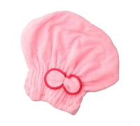 Turbante per capelli ad asciugatura rapida da donna, in microfibra, in velluto di corallo, con anello con bottoni, vestibilità sicura, assorbe rapidamente l'umidità (rosa)