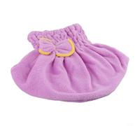 Turbante per capelli ad asciugatura rapida da donna, in microfibra, in velluto di corallo, con passante per bottoni, vestibilità sicura, assorbe rapidamente l'umidità (viola chiaro)
