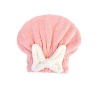 Turbante per capelli, Asciugamano for capelli, cuffia for asciugare i, asciugamano for turbante, cappello da doccia con fiocco in velluto corallo multicolore(Roze,2PCS)