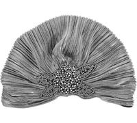 Turbante Wrap per donne Chemo Copricapo argentato Bronzing Pieghe Cappello da sonno Morbido elastico per la perdita di capelli Sciarpa adatta per chemioterapia e uso notturno - Traspirante, leggero