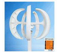 Turbina eolica, 3000W Piccolo generatore eolico ad asse verticale 3KW 12V 24V 48V con mulino a vento a basso rumore MPPT for eolico domestico(White with Control,48V)