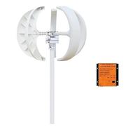 Turbina Eolica, 400W AC 12v 24V Generatore di turbina eolica verticale Casa 2M / S Mulino a vento a bassa velocità con controller MPPT for lampione a batteria(White,24V)