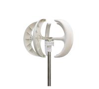 Turbina eolica ad asse verticale da 3000 W 12 V/24 V 5 pale generatore mulino a vento turbina set completo per famiglia (bianco 1, con sistema di griglia spenta_12V_3000W)