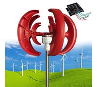 Turbina eolica da 12000 W, generatore verticale 12 V/24 V/48 V, kit a magneti permanenti a 5 pale trifase CA con controller MPPT per sistemi solari eolici ibridi, rosso-24 V