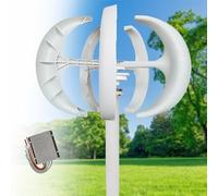 Turbina eolica da 16000W, generatore eolico da giardino, turbina eolica, generatore eolico verticale, 5 fogli, per camper, barche, gazebo, giardino(White,48V)