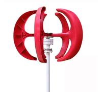 Turbina eolica Generatore di turbina eolica ad asse verticale piccolo 1000W for casa 1KW 12V 24V 48V con mulino a vento a basso rumore MPPT for lampioni(Red with Controller,12V)
