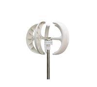 Turbina eolica Generatore eolico verticale 1000W 5 Blades12v 24v con regolatore di carica MPPT Rotazione iniziale velocità del vento a basso rumore for la casa(White,Turbine Only,24V)
