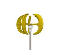 Turbina Eolica, Generatore eolico verticale 1000W 5 Blades12v 24v con regolatore di carica MPPT Rotazione iniziale velocità del vento a basso rumore for la casa(Yellow,Turbine Only,24V)