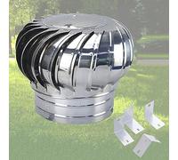 Turbina eolica rotante con cappuccio for camino - Cappuccio for camino robusto da 300~400 mm con rete, copertura antipioggia for condotto di scarico e presa d'aria(400mm)