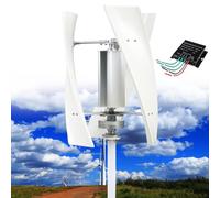 Turbina Eolica Verticale per Uso Domestico a 3 Pale da 14000W,12V/24V/48V/110V/220V,Kit di Turbina Eolica a Spirale, Turbina Eolica Trifase con Controller,per Apparecchiature Industriali,White-12V