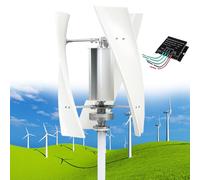 Turbine Eoliche,Turbina Eolica Verticale 14000W Nessun Rumore,Turbina Eolica a Levitazione Magnetica 12V 24V 48V 110V 220V Facile da Installare e Riparare,per Camper Domestici Barche,White-220V