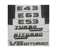 (TURBO 4MATIC 2PCS-Nero lucido) Otwoo 3d Abs Badge per bagagliaio auto Logo Lettere E 43 53 63 V8 Biturbo