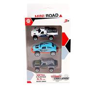 TURBO CHALLENGE - Assortimento di 3 Auto - Die Cast - 021020 - Auto a Ruote Libere - Modello Casuale - Metallo - Giocattolo per Bambini - Auto - Regalo - A partire dai 3 anni