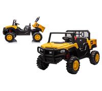 TURBO CHALLENGE - UTV Caterpillar - Veicolo Elettrico - 119903 - Giallo - Portata 30 kg - Plastica - 2 Posti - Giocattolo per Bambini - Regalo - Compleanno - Fuoristrada - MP3 - dai 3 ai 6 Anni