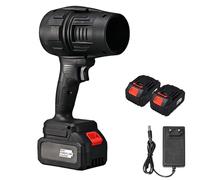 Turbo Jet Blower, Cordless Leaf Blower, Adjustable Speed, 180,000 RPM Compressed Air Duster with 2 Batteries & Charger for Patio Cleaning, Blowing Leaves, Drying & Camping (Black)