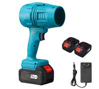 Turbo Jet Blower, Cordless Leaf Blower, Adjustable Speed, 180,000 RPM Compressed Air Duster with 2 Batteries & Charger for Patio Cleaning, Blowing Leaves, Drying & Camping (Blue)