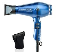Turbo Power Twin Turbo 3200 MAX Ceramic & Ionic Night Blue and M Hair Designs - Accessorio per soffiaggio caldo nero, confezione da 2 pezzi