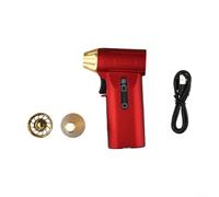 Turbo soffiatore ad alta velocità da 130000 giri/min con motore brushless e batteria ricaricabile USB-C da 4000 mAh, vento forte da 52 m/s per la pulizia dell'auto, Keyb (rosso)