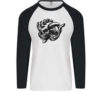 Turbo Teschio Auto Fan Motore Drifting Uomo L/S Baseball T-Shirt