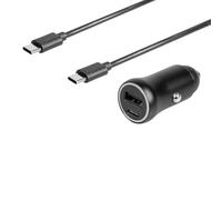 TURBOCAR - Kit di ricarica, caricatore accendisigari USB - Contiene: 1 presa accendisigari con 2 porte di cui 1 porta USB-A e 1 porta USB-C, 1 cavo di alimentazione Lunghezza 1m con 2 punte USB-C
