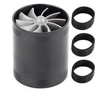 Turbonatore di Aspirazione Dell'aria, Turbonatore di Aspirazione Dell'aria per Auto Turbonatore a Doppia Ventola Super Caricatore Turbo per Risparmio di Carburante con 3 Supporti in Gomma,(Nero)