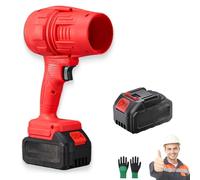 TurboSweep Cordless Power Blower, 2025 New Cordless Leaf Blower Handheld, with Adjustable Speed for Patio Cleaning, Drying,Camping (Red One Battery)