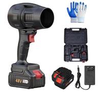 Turbosweep Cordless Power Blower - Dual Battery Multi-Purpose Cleaner, Three Adjustable Cordless Leaf Blower Handheld with Batter & Charger, for Patio Cleaning, Lawn Care (black-2 battery)