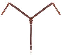 Turchese Croce Floreale Intagliato 1 - 1/10,2 cm Dritto Breast Collar, Castagno