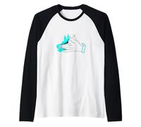 Turchese Feed The Wolf Within Grafica Turchese Maglia con Maniche Raglan