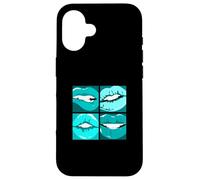 Turchese Leggi le mie labbra Grafica Custodia per iPhone 16