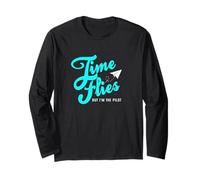 Turchese Pilot of My Own Time Grafica Turchese Maglia a Manica