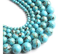 Turchesi naturali Howlite Pietra Sedimenti Diaspri Perline rotonde sciolte DIY per creazione di gioielli Braccialetti 15'' 6mm,8mm,10mm,12mm,4mmPietra