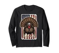 Turchia Bandiera Americana Rancore Distressed Vintage Cacciatore Caccia Maglia a Manica
