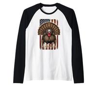 Turchia Bandiera Americana Rancore Distressed Vintage Cacciatore Caccia Maglia con Maniche Raglan