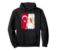 Turchia Cipro Mezza Bandiera Patrimonio Turco-cipriota Felpa con Cappuccio