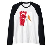 Turchia Cipro Mezza Bandiera Patrimonio Turco-cipriota Maglia con Maniche Raglan