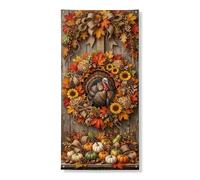 Turchia coperture decorative per porta, autunnali, rustiche, girasole, zucche del Ringraziamento, arancione, con corda, decorazione per la casa, per portico, porta, parete, interni ed esterni, 91 x