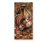 Turchia coperture decorative per porta, rustiche, autunnali, mele, zucche, Ringraziamento, marrone, con corda, striscione per porta d'ingresso, decorazione per la casa, per portico, porta, parete
