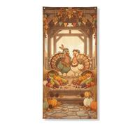 Turchia coperture decorative per porte, rustiche, fantasiose, zucche, uva, Ringraziamento, arancione, con corda da appendere, decorazione per la casa, per portico, porta, parete, interni ed esterni