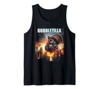 Turchia Giorno Ringraziamento Gobblezilla Divertente Gobble Mostro Canotta