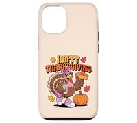 Turchia Holding Pie & ghiaccio Caffè Autunno Ringraziamento donne ragazza Custodia per iPhone 12/12 Pro