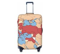 Turchia mappa regionale stampa viaggio bagagli copertura valigia Protector valigia lavabile bagagli copre antigraffio, Nero , M