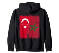 Turchia Marocco Half Flag Turco Marocchino Heritage Jersey Felpa con Cappuccio