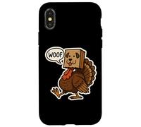 Turchia travestita da cane Woof divertente amante del Ringraziamento Custodia per iPhone X/XS